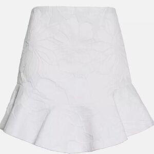 Alice + Olivia Eriko Floral Jacquard Mini Skirt – White